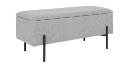 Bank Nilla von House Nordic in Grau mit schwarzen Beinen, klappbar mit Stauraum