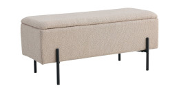 Bank Nilla von House Nordic in Beige mit schwarzen Beinen, klappbar mit Stauraum