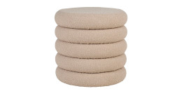 Hocker Nilla von House Nordic bezogen in Bouclé-Stoff in Beige, Deckel abnehmbar