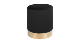 Hocker Nilla von House Nordic in schwarz mit messingfarbener Sockel