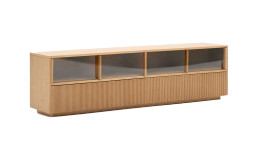 Sideboard Helvine von Kave Home mit 4 Türen und 2 Schubästen in Eichen-Furnier