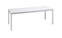 Gartentisch Rio 140 in Bianco weiß mit Matt-Effekt, ausziehbar