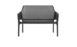 Gartenbank Net in Anthrazit aus Fiberglass-Polypropylen, mit Armlehnen