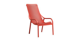 Gartensessel Net Lounge in Corallo aus Fiberglass-Polypropylen