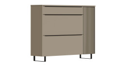 Schuhschrank Brera in der Farbe Taupe, Schrägansicht