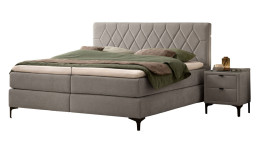 Basis-Boxspringbett MONDO Barell - Alicante in einem Bezug in Perlgold
