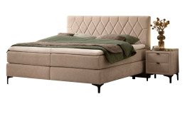Basis-Boxspringbett MONDO Barell - Alicante in einem Bezug in Sand