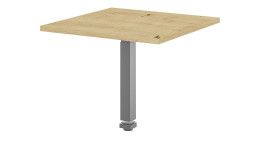 Ecktischplatte vito Vary im Dekor Asteiche und Gestell in Silber