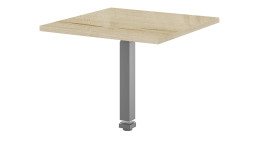 Ecktischplatte vito Vary im Dekor Birke und Gestell in Silber