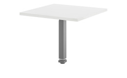 Ecktischplatte vito Vary im Dekor Ice White supermatt und Gestell in Silber