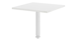 Ecktischplatte vito Vary im Dekor Ice White supermatt und Gestell in Weiß matt