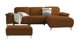Komfort - Ecksofa Musterring MR 370, in der Farbausführung brandy mit einem Hocker