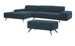Komfort-Wohnlandschaft Musterring MR 2985, in der Farbausfürhung Navy, mit Hocker