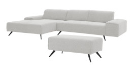 Komfort-Wohnlandschaft Musterring MR 2985, in der Farbausfürhung Weiß, mit Hocker