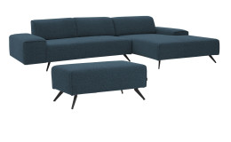 Komfort-Wohnlandschaft Musterring MR 2985, in der Farbausfürhung Navy, mit Hocker