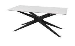 Esstisch Sophie mit Tischplatte in Marmoroptik weiß