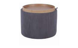 Hocker Lund mit Cord-Bezug in dunkelgrau