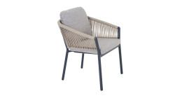 Gartenstuhl MONDO Latea Gestell Aluminium anthrazit Rope taupe