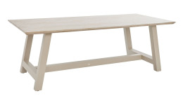 Gartentisch Oldham mit recycelter Teakholz-Tischplatte und beigem Aluminium-Gestell