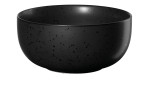 Die Müslischale Coppa 13,5 cm von ASA Selection ist eine mattschwarze Porzellanschale mit dunklen Flecken auf weißem Grund.