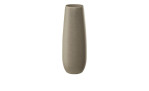 Vase Ease 32 cm von ASA Selection: hohe, schlanke Vase von Steingut in mattem Beige-Braun mit schmaler Öffnung.