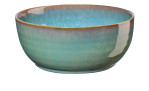 Die ASA Selection Poke Bowl 18 cm hat eine blaue und braune Glasur mit Farbverlauf auf weißem Hintergrund.