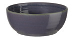 Die ASA Selection Poke Bowl 18 cm ist rund und tief, mit einer glatten dunkelblau-violetten Glasur auf weißem Steinzeug.
