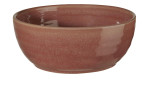Die ASA Selection Poke Bowl 18 cm hat eine glänzende rotbraune (Rot) Oberfläche auf Weiß.