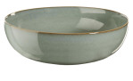 Die Salatschale Saisons 29,5 cm von ASA Selection hat eine hellgrüne Glasur und einen braunen Rand - ideal für elegante Dekorationen.