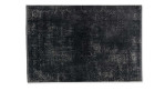 Teppich Velvet 200 x 290 cm: Rechteckiger anthrazitfarbener Polyesterteppich mit dezentem, verblasstem Muster und dünner Bordüre.