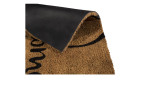 Nahaufnahme der Astra Fußmatte Coco Smart 40 x 60 cm mit braunen Kokosfasern und schwarzer Gummirückseite, beide Seiten sichtbar.