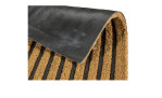 Die Astra Fußmatte Coco Home 40 x 60 cm hat eine schwarze Rückseite und eine strukturierte, gestreifte Oberfläche aus Naturkokos.