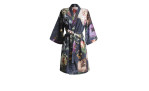 Satin Kimono Blau Fleur S