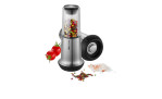GEFU Salz- oder Pfeffermühle X-Plosion M mit bunten Pfefferkörnern, Kirschtomaten und Keramik/Metall-Akzenten.