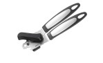 Der GEFU Zangen-Dosenöffner Zenga ist ein silber-schwarzer, handlicher Dosenöffner mit zwei langen Griffen und einem Drehknopf.