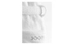Nahaufnahme des JOOP! Damenbademantel Gr. 40/42 von Joop, mit Stickerei und Stoffgürtelschlaufe.