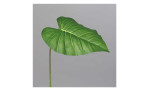 Philodendron-Blatt 63 cm aus Kunststoff in grün. Auf einem grauen Hintergrund.