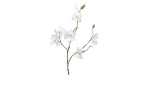 Magnolien-Pick 82 cm aus Kunststoff mit weißen Blüten, grünen Applikationen und braunen Stiel.