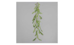Ruscus-Hänger 120 cm aus Kunststoff in grün mit braunen Stiel. Auf einem grauen Hintergrund.