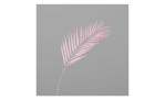 Farnzweig 80 cm in pink, mit einen grauen Hintergrund