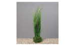 Gras 44 cm aus Kunststoff in grün, sowie ein Erdball in grün. Auf einem grauen Hintergrund.