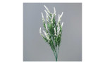 Veronica-Busch 60 cm aus Kunststoff in weiß mit grünen Stiel und Blätter. Auf einem grauen Hintergrund.