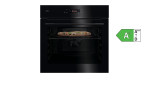 AEG Einbau-Backofen BP6150B: schwarz, PizzaExpert-Funktion, EXCite-Display, Energieeffizienzklasse A+; Pizza im Inneren.