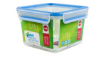 Emsa Frischhaltedose Clip & Close 1,75 l - transparent, quadratisch, blauer Clip-Verschlussdeckel, Frischesiegel.