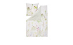 Estella Satin-Bettwäsche Maedow 155x200 cm, Kissenbezug 80x80, in weicher Baumwolle mit botanischem Muster.