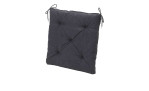 Ambiente Trendlife Sitzkissen Darco 40x40 cm: dunkelgrau, getuftet, mit Eckbändern und weicher Schaumstofffüllung.