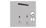 LED-Pendelleuchte Lavin 64 cm von Fischer-Honsel: 2 Glasschirme, schwarzes Metall, höhenverstellbar, dimmbar.