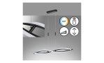 LED-Pendelleuchte Torcido 110,5 cm von Fischer-Honsel: Schwarz Metall, Wellenform, verstellbar, Fernbedienung.