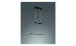 Fischer-Honsel Pendelleuchte Tenso TW: moderne schwarze rechteckige Pendelleuchte mit zwei horizontalen Metallstäben.