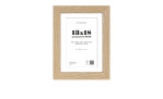 Holzrahmen Toronto 13x18 cm, helles Holz mit Glas und weißem Passepartout, Produktinformation innen.
